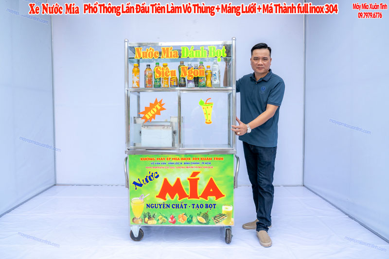 cấu tạo xe tủ kính đánh bọt inox 304 đời mới 1