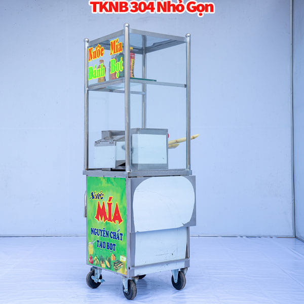 Xe Nước Mía Tủ Kính NB55CM Có Đánh Bọt Nhỏ Gọn Inox 304 Xe Nước Mía Tủ Kính NB55CM Có Đánh Bọt Nhỏ Gọn Inox 304