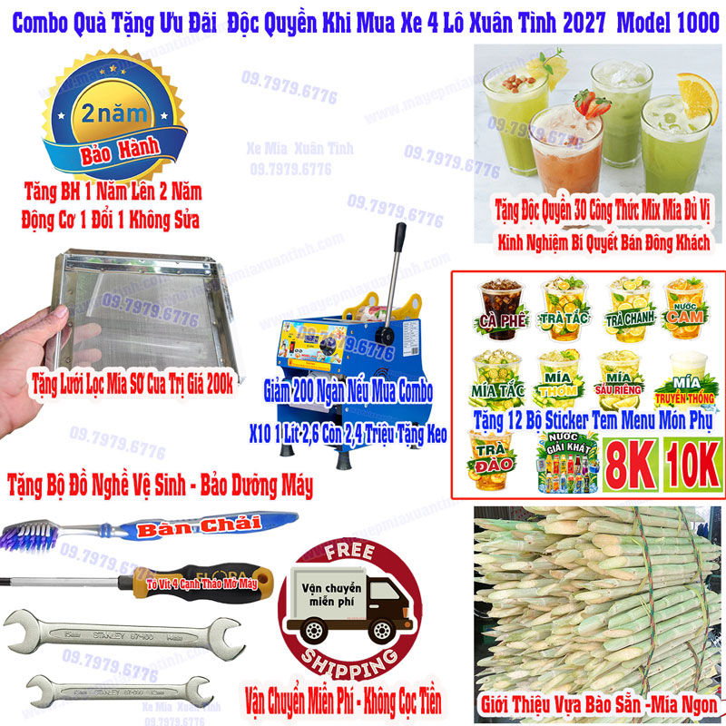 Xe Nuoc Mia Tu Kinh 4 Lo Model 1000 4