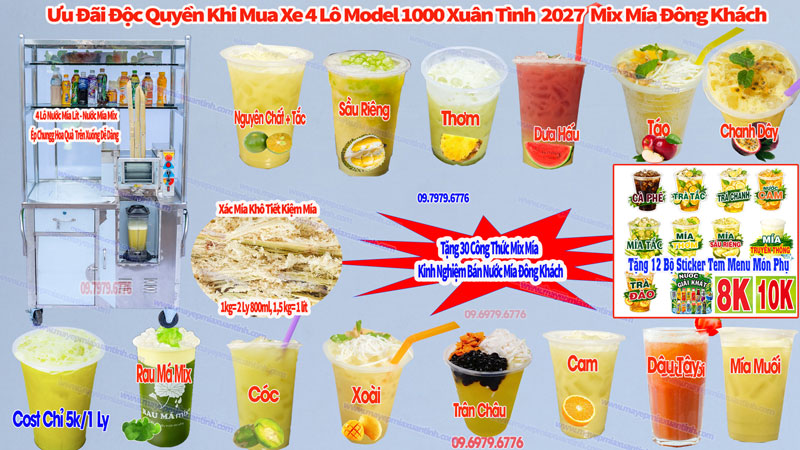 Xe Nuoc Mia Tu Kinh 4 Lo Model 1000 5