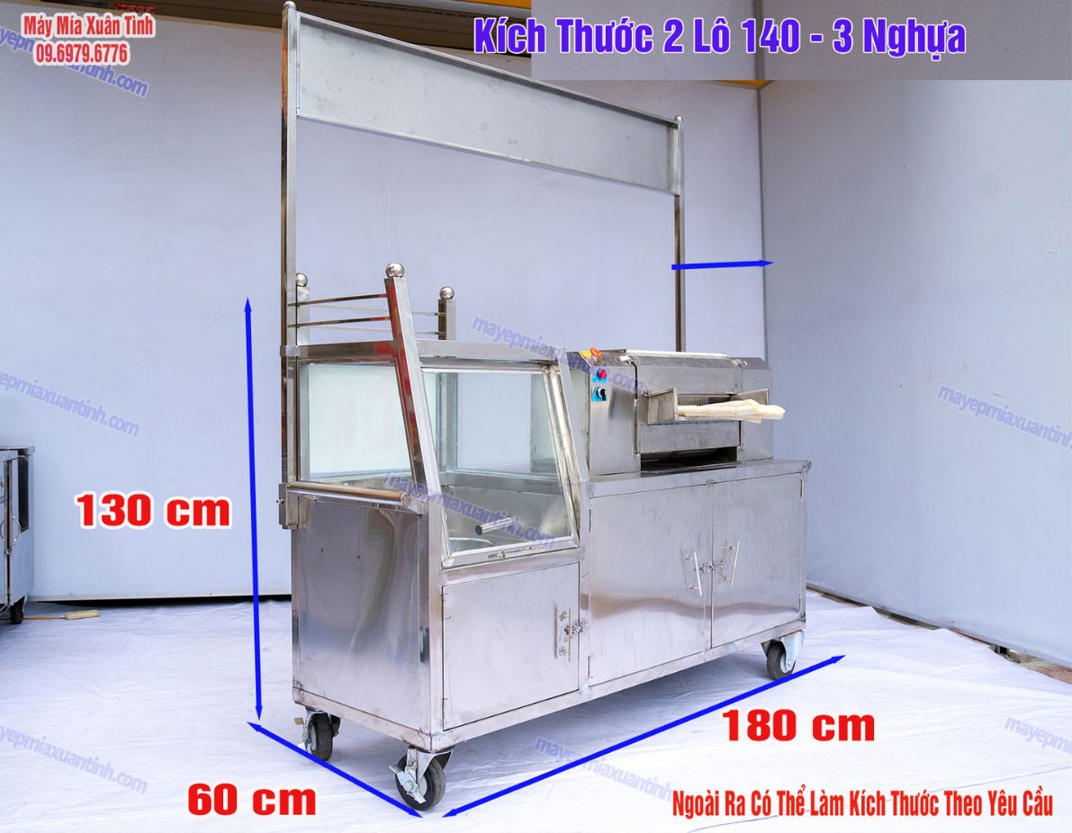 Kích Thước Xe 2 Lô 3 Ngựa 140cm