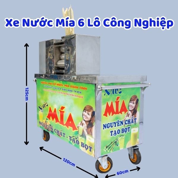 Xe Nước Mía 6 Lô Công Nghiệp