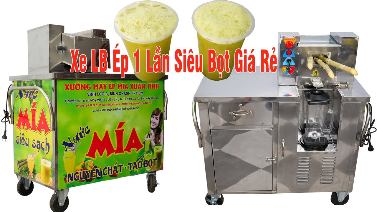 Xe Nước Mía Tạo Bọt Liền Bàn Ép Vị Truyền Thống