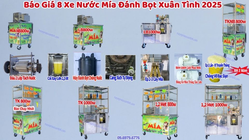 8 Xe Nước Mía Siêu Sạch đánh Bọt Xuân Tình 2025 (1)