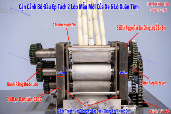 Xe Nuoc Mia 6 Lo Luc Giac Full Inox 304 6
