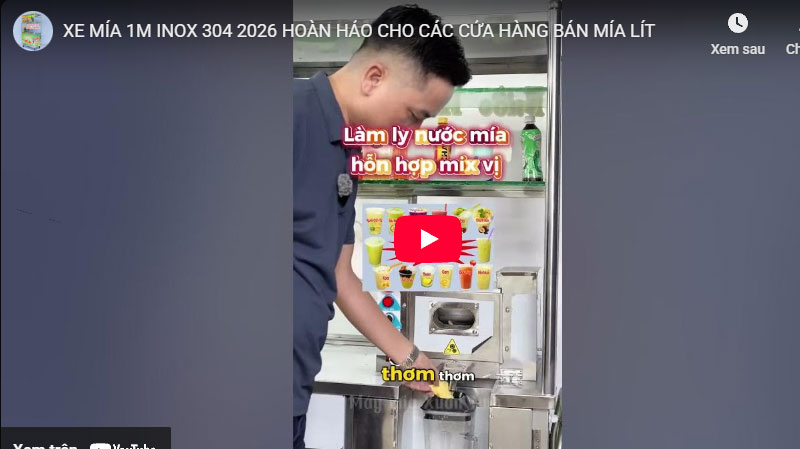 Xe Mia 1m Inox 304 2026 Hoan Hao Cho Cac Cua Hang Ban Mia Lit