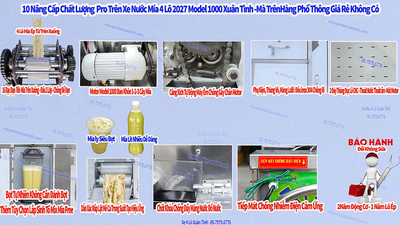 Xe Nuoc Mia Tu Kinh 4 Lo Model 1000 Xuan Tinh 2027 2