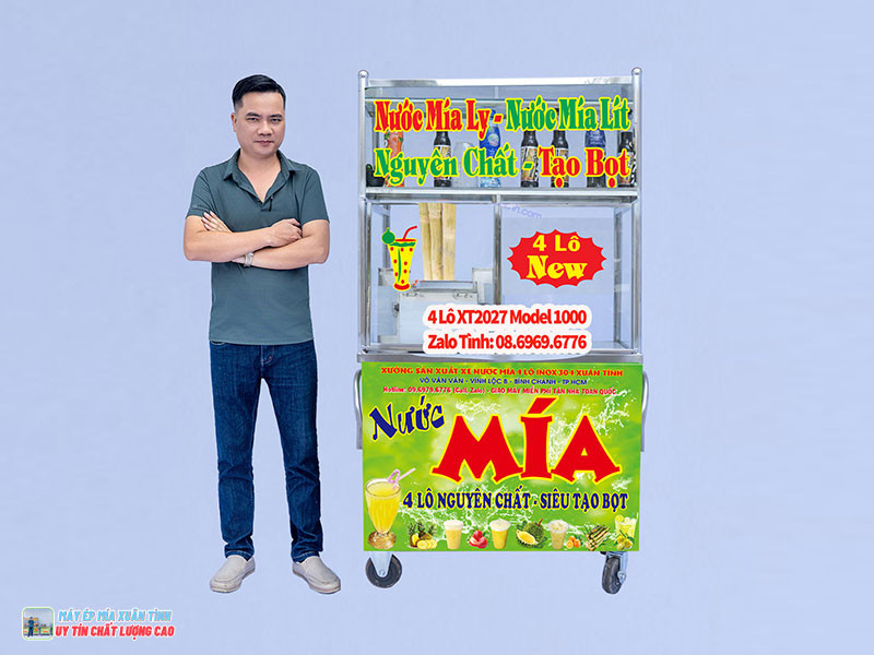 Xe Nước Mía Tủ Kính 4 Lô model 1000 Xuân Tình 2027