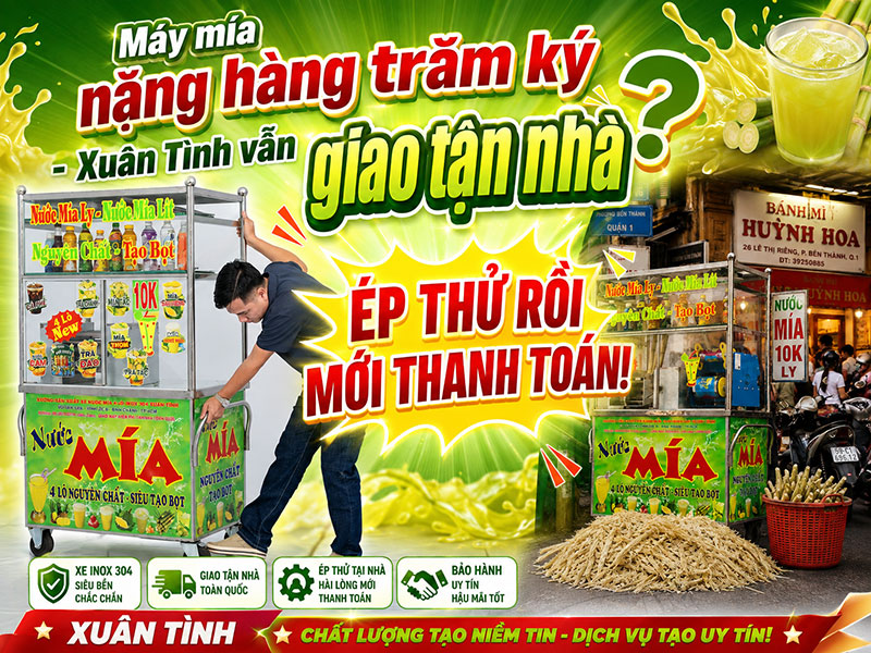 Máy mía nặng hàng trăm ký - Xuân Tình vẫn gia tận nhà